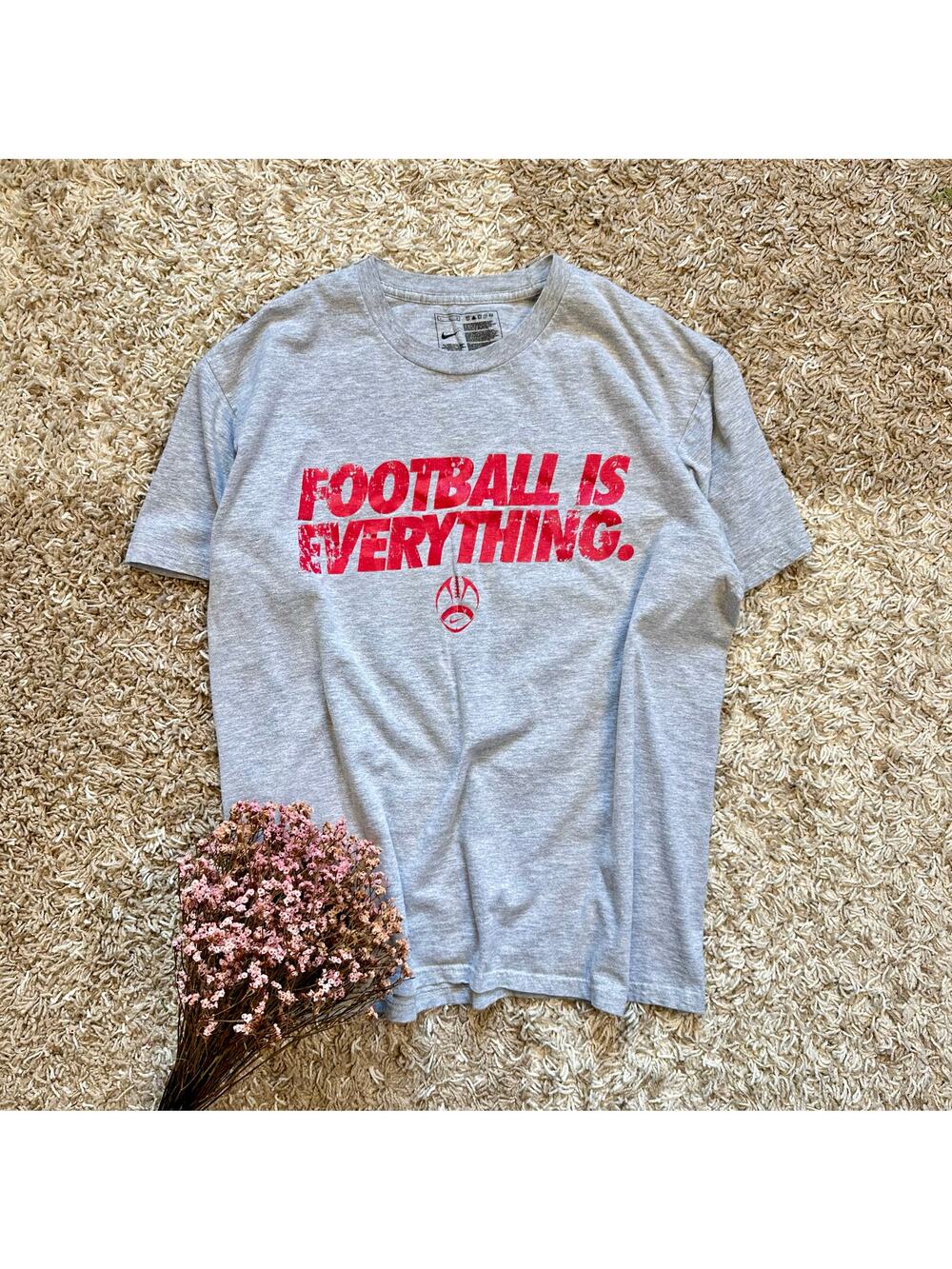 Vintage Nike Football is Everything Gray Tee Big Logo Men’s Size L